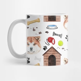 Akita Inu Dog Half Drop Repeat Pattern Mug